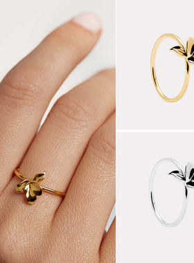 PDPAOLA女纯银日韩蝴蝶设计戒指