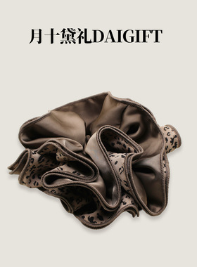 高端豹纹拼接大肠发圈女2026新款高弹力扎头发马尾丸子头发饰头绳