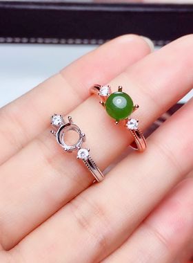 纯银镀18k白金女戒