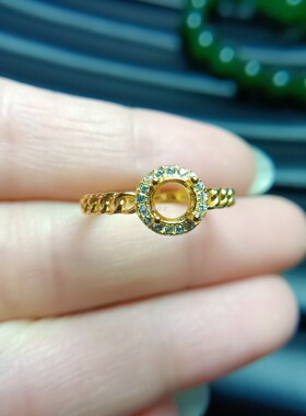 女925银戒指空托圆形5*5