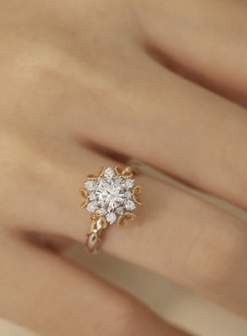 S925纯银戒指 镀双色工艺 圆6*6MM 空托  女