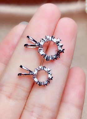 莫桑钻雪花款纯银镀18k白金吊坠