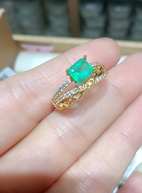 S925银戒指空托长方4*6mm