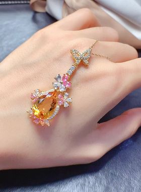 时尚S925银吊坠 空托 水滴7*10/10*14mm 银托镀白金玫瑰金黄金色