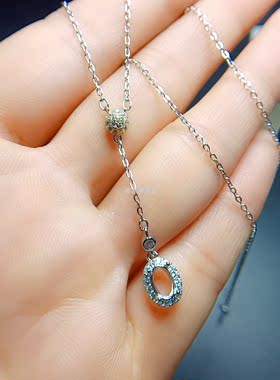 镀18k银饰成品蓝宝石空托