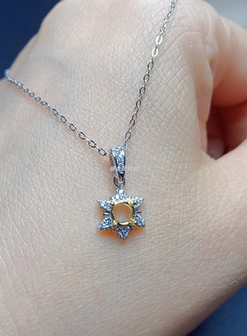 S925银吊坠空托圆3.5mm