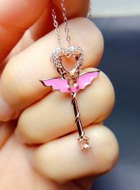 S925银吊坠空托心6圆3mm