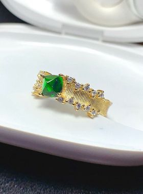 新款S925银戒指空托 枕方5*5mm镀18K白金黄金色 女 镶嵌