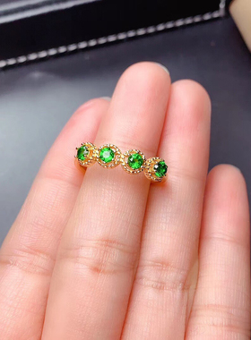 小清新女戒925纯银镀白金18K