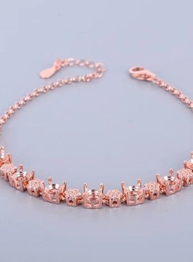 18k精工白金银手链