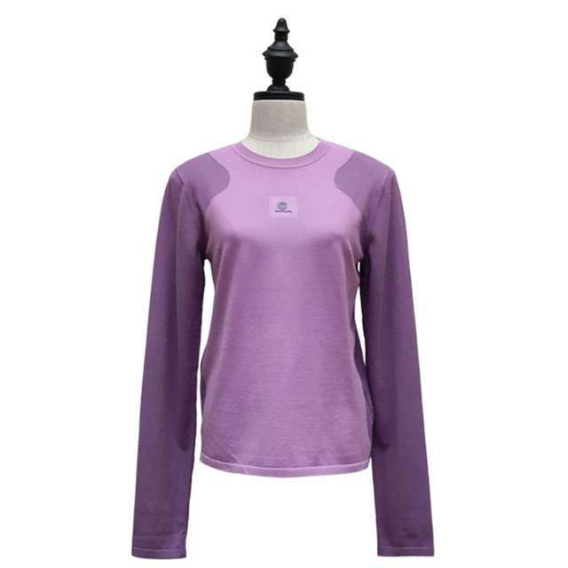 LARCHY2024 winter round neck contrast wool top