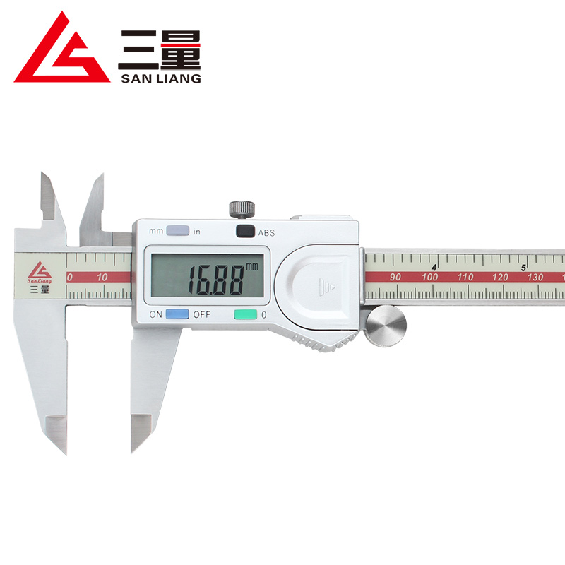 日本三量电子数显卡尺0-150mm高精度不锈钢油标表游标卡尺0-200mm