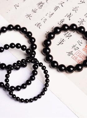 男女黑曜石名族风黑水晶水晶手链