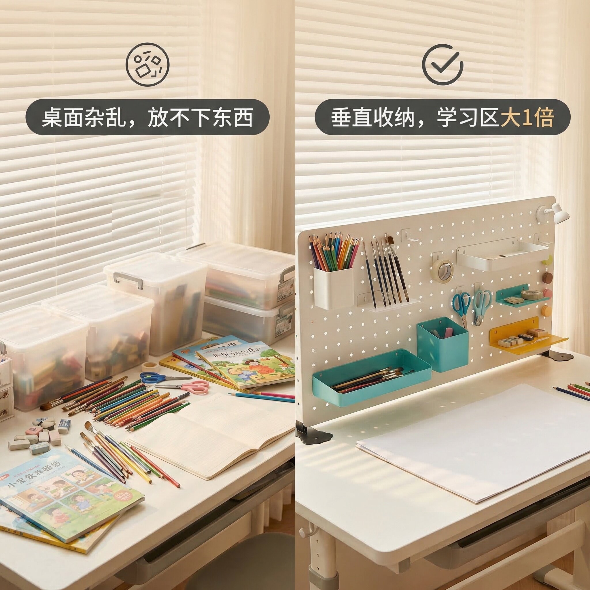 Children's Liftable and No-Punch Metal Perforated Board Rack