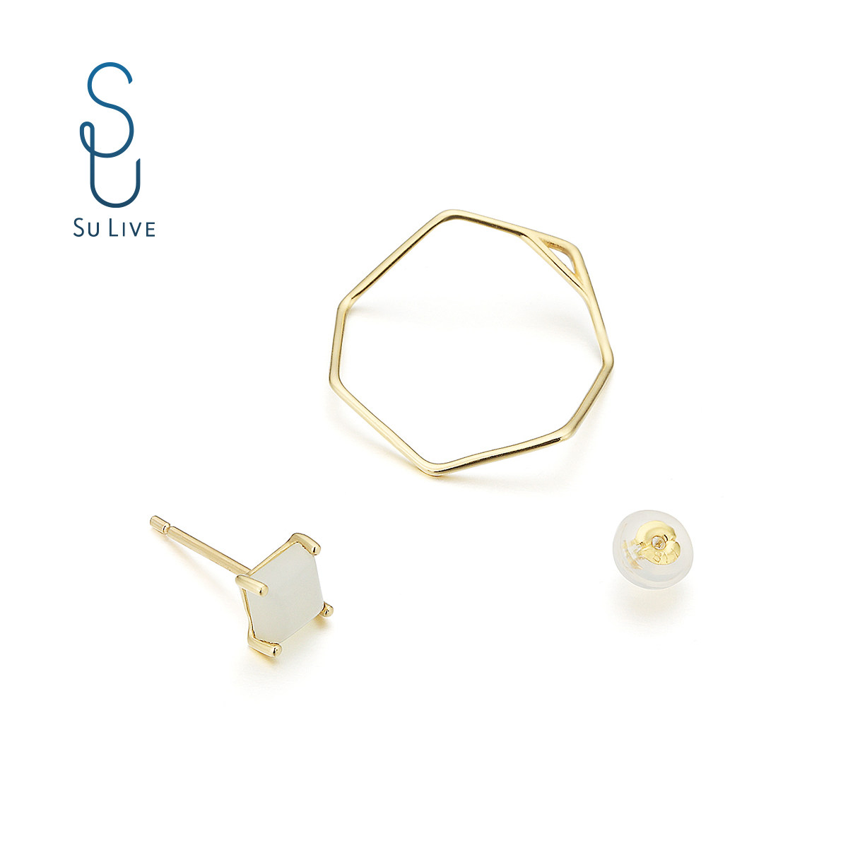 su live18k金七角原创设计温婉戒指 sulive戒指/指环