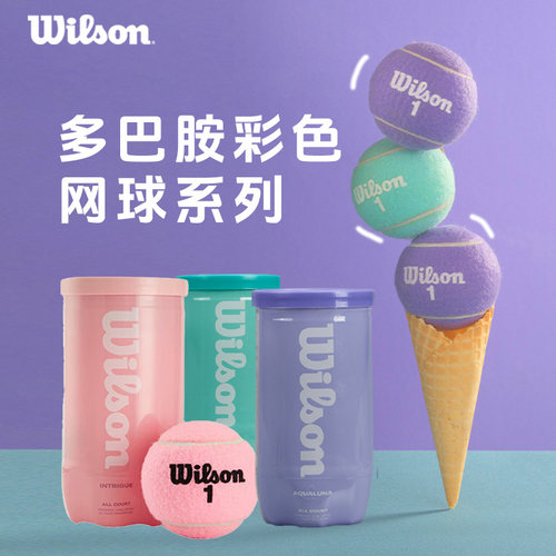 Wilson威尔胜多巴胺彩色网球训练比赛法网罐装筒装威尔逊粉紫色 - 图0