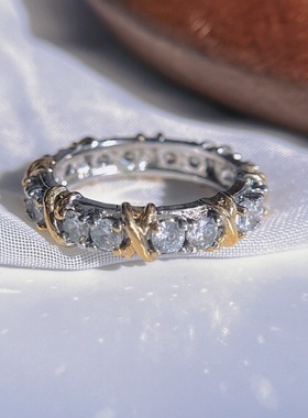 人造钻石排钻满钻戒指女小众设计精致时尚个性轻奢ins风