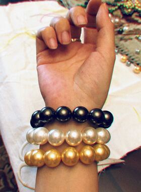 网红超大恐龙蛋天然耳钉手链贝珠