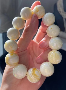 二代蜜蜡手串简约复古情侣款手链