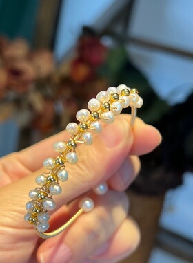 天然珍珠手链女花式珍珠手镯ins小众设计简约百搭复古