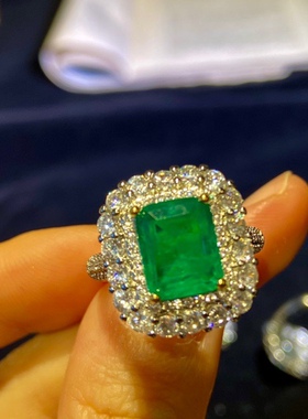 高定玻璃体冰透仿真奢华戒指棉絮