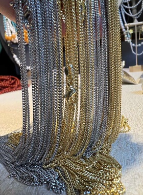 古巴链长款60cm配链饰品配链百搭款裸链金色银色