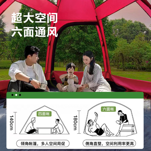 喜马拉雅怡园露营帐篷户外便携式折叠大空间双层家庭野餐秋游装备 - 图1