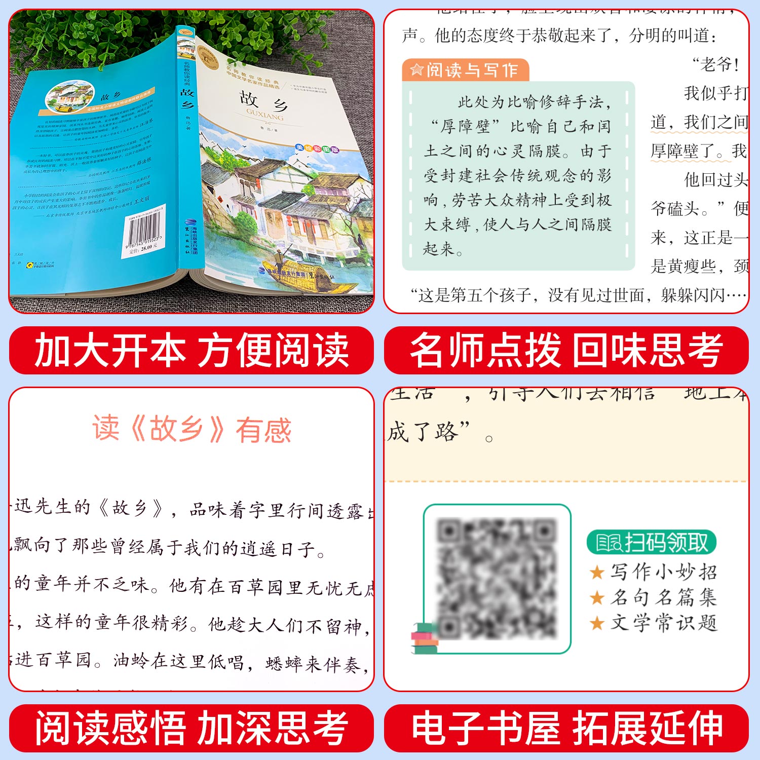 故乡 鲁迅原著正版 彩图的故乡六年级必读课外书籍阅读6小学生上册推荐散文学经典书作品全集朝花夕拾呐喊彷徨野草初中别来无恙 - 图1