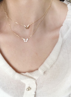 质感精工版美翻通体s925银锁骨链