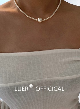 Luer进口正圆强光小珍珠纯银项链
