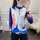 Printed quick-drying t-shirt women's elastic slim breathable thin long-sleeved running fitness top mountaineering quick-drying clothing