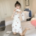 Bộ đồ ngủ Nhật Bản dành cho nữ mùa hè kimono cotton hai mảnh phù hợp với sinh viên ngắn tay dễ thương cỡ lớn Dịch vụ tại nhà Hàn Quốc - Bộ Pajama