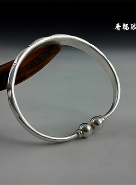 晋福银楼999纯银纯手工银手镯 贵妃银手镯 马蹄银手镯