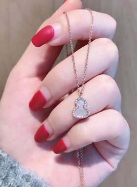 约白色贝壳小葫芦项链短款欧美