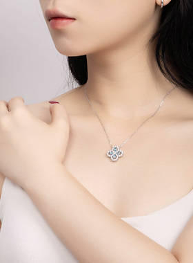 leqiyuan锆石925银女轻奢项链