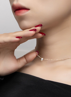 单钻项链女轻奢高级感小众设计感