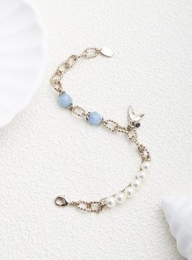 铜镀咖啡金小众手链女小清新手链