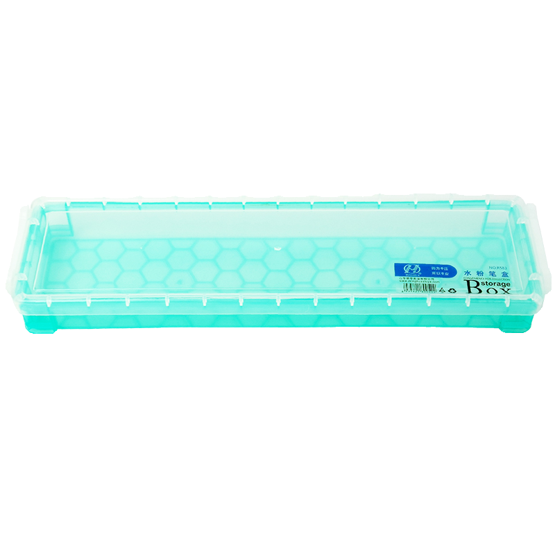 毛笔收纳盒透明带盖长方形塑料盒美术生专用水粉丙烯画笔工具盒 - 图3