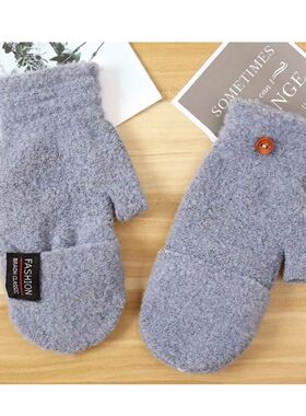 Unisex Winter Mitten Warm Knitted Fingerless Gloves for Men