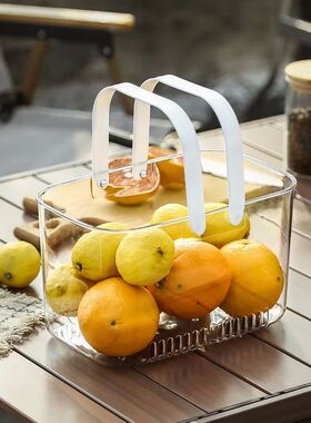Portable Basket Fruit Plate Household Fruit Bucket Transpare