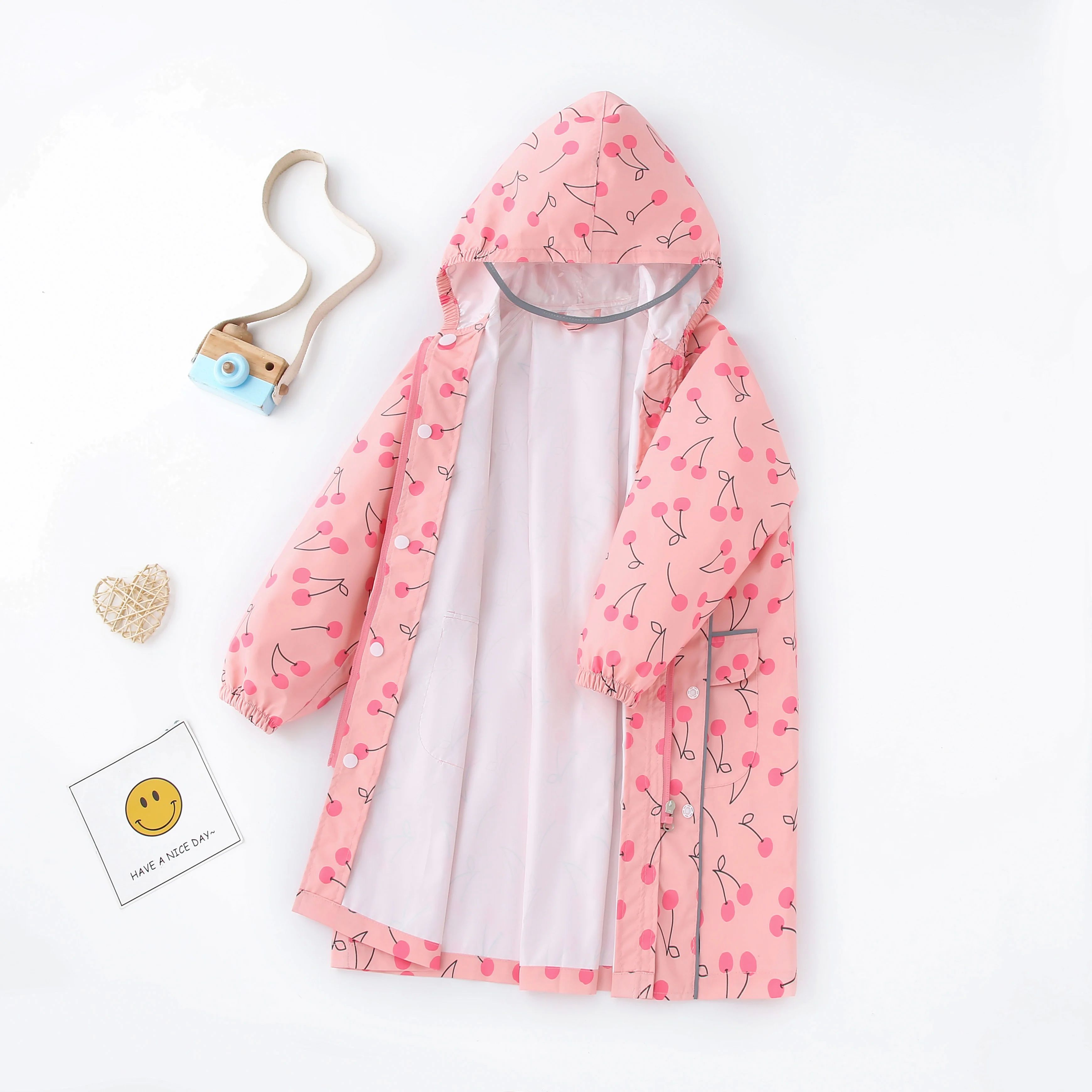 Pink Cherry Children    Raincoat  Children‘s  Rain Coat Kid - 图0