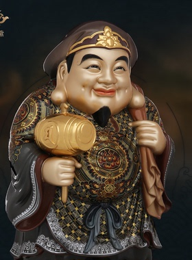 大黑天财神像日本密宗天部招财真言宗唐密铜像京铜佛像雕像摆件