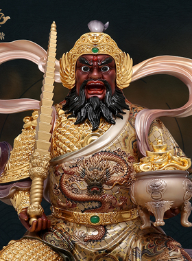 赵公明神像武财神爷骑虎像供奉神像黄铜铜像黄铜铜雕旗舰店东来紫