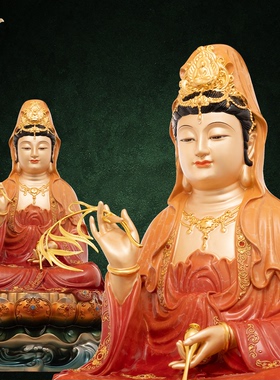 观音佛像观世音菩萨家用款供奉南海普陀山纯全铜像东来紫娑婆三圣