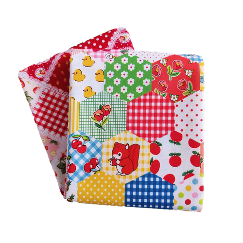 全棉纯棉拼布风碎花百家被布料卡通小花碎布头手工布艺新手小布料 - 图3