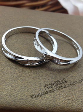 925纯银戒指男女情侣款镶合成小