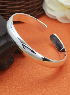 时尚风百搭银镯子女纯银银手镯