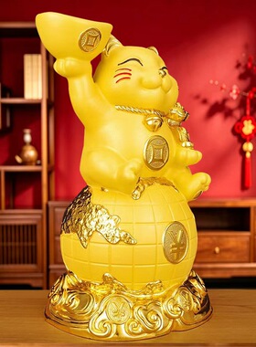 招财猫存钱罐摆件客厅玄关办公室装饰工艺品乔迁新居礼品开业礼物