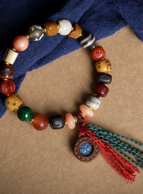 牦牛骨鹿角根付多宝手串