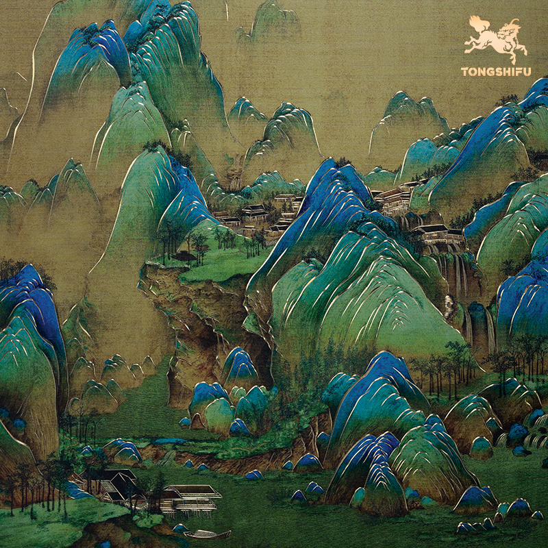 铜师傅 手工錾刻 铜雕画 《千里江山之江山如画》 装饰画  背景画 - 图1